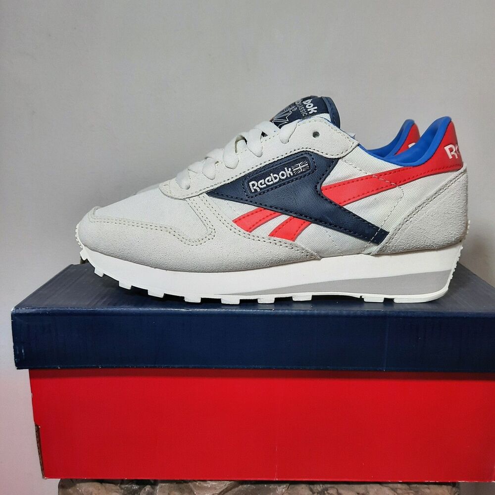 NEW Reebok Classics AZ Collegiate Chalk Navy Rad Red Tie Shoes Unisex Size 4.5
